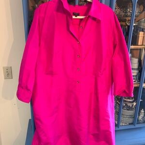 Silk Talbots Pink Long Sleeve Notched Collar Dress